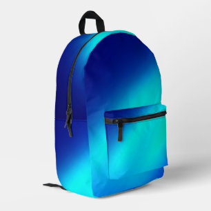 Turquoise Navy ombre maanlicht Double Stripe Bedrukte Rugzak