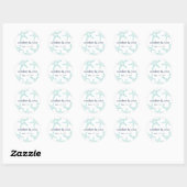 Turquoise & Navy Starfish Personalized Wedding Ronde Sticker (Vel)