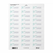 Turquoise & Navy Starfish Return Address Etiket (Full Sheet)