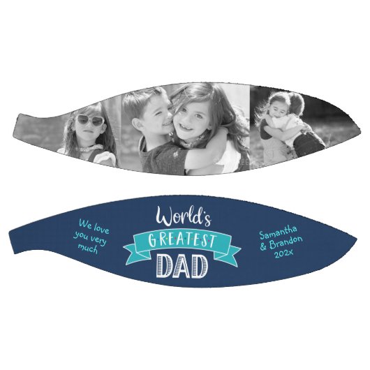 Turquoise Navy Worlds Grootste Papa Bold Typografi Basketbal (Panelen)