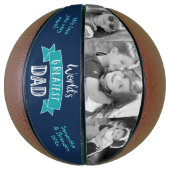 Turquoise Navy Worlds Grootste Papa Bold Typografi Basketbal (Verticaal)