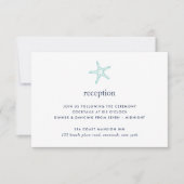 Turquoise & Navy Zeester Reception Card Kaart (Voorkant)