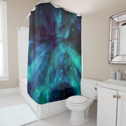Turquoise Nebula Shower Curtain Douchegordijn (In situ)