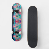 Turquoise Neon Melt Skateboard (Voorkant)