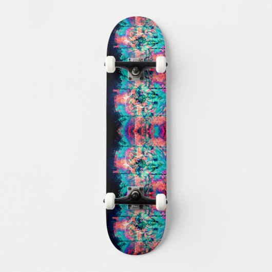 Turquoise Neon Melt Skateboard (Voorkant)
