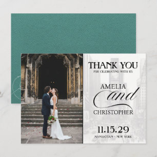 Turquoise New York City Paspoort Bedankkaart