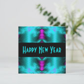 turquoise nieuw jaar kaart (Staand voorkant)