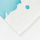 Turquoise Ocea Waterverf Zonsondergang Fleece Deken (Hoek)