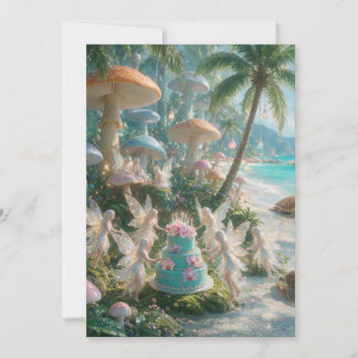 Turquoise Oceaan Fee Verjaardagsuitnodiging Kaart