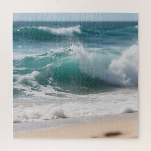 Turquoise Oceaan Golf Brekende Kust Legpuzzel