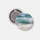 Turquoise Oceaan Golf Brekende Kust Magneet (Voorkant / Achterkant)