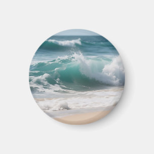 Turquoise Oceaan Golf Brekende Kust Magneet
