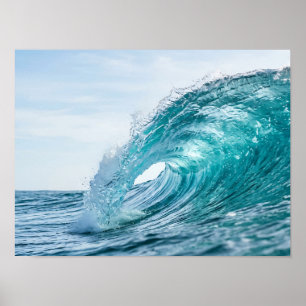 Turquoise Oceaan Golf Natuur Poster