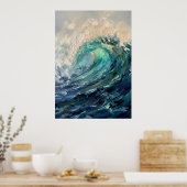 Turquoise Oceaan Golf Poster (Keuken)
