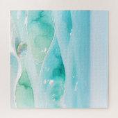 Turquoise Oceaan Golf Schelp Legpuzzel (Horizontaal)