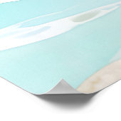 Turquoise Oceaan Golf Schelp Poster (Hoek)