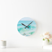 Turquoise Oceaan Golf Schelp Ronde Klok (Huis)