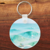 Turquoise Oceaan Golf Schelp Sleutelhanger (Achterkant)