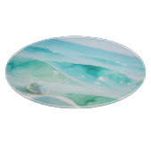 Turquoise Oceaan Golf Schelp Snijplank (Hoek)