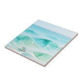 Turquoise Oceaan Golf Schelp Tegeltje (Zijkant)