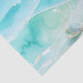 Turquoise Oceaan Golf Schelp Tissuepapier (Detail)