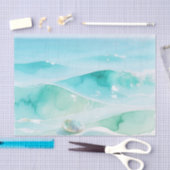 Turquoise Oceaan Golf Schelp Tissuepapier (Craft)