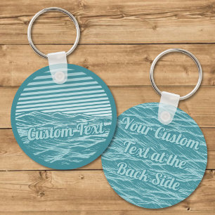 Turquoise Oceaan Golven Icoon Sleutelhanger