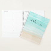 Turquoise Oceaan Lucht en Zand Minimalistische Str Planner (Display)