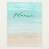 Turquoise Oceaan Lucht en Zand Minimalistische Str Planner (Voorkant)