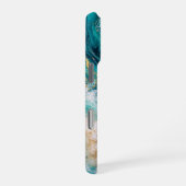Turquoise Oceaan Marmer iPhone 16 Pro Hoesje (Rechterkant)