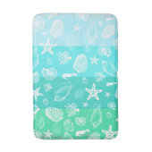 Turquoise oceaan patroon badmat (Voorkant Verticaal)