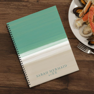 Turquoise Oceaan Strand Modern Receptenboek Notitieboek
