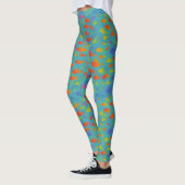 Turquoise Oceaan Tropische Vis Waterverf Patroon Leggings (Links)