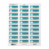 Turquoise Oceaan Zanddollar Retouradres Etiket (Full Sheet)