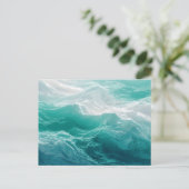 Turquoise Oceaangolven Abstracte Droom  Briefkaart (Staand voorkant)