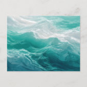 Turquoise Oceaangolven Abstracte Droom  Briefkaart (Voorkant)