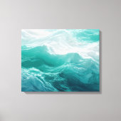 Turquoise Oceaangolven Abstracte Droom  Canvas Afdruk (Voorkant)