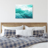 Turquoise Oceaangolven Abstracte Droom  Canvas Afdruk (Insitu (Slaapkamer))