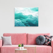 Turquoise Oceaangolven Abstracte Droom  Canvas Afdruk (Insitu (Woonkamer))