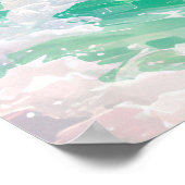 Turquoise oceaangolven poster (Hoek)