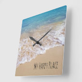 Turquoise oceaanstrand met surf vierkante klok (Hoek)