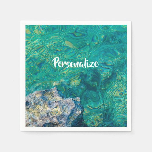 Turquoise oceaanwater servet (Voorkant)