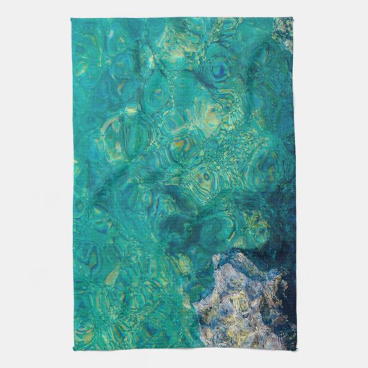 Turquoise oceaanwater theedoek (Verticaal)