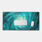 Turquoise Oceaanwervel Abstract Bureaumat (Keyboard & Muis)