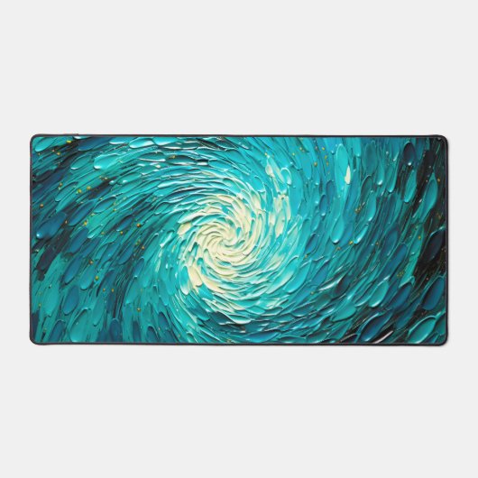 Turquoise Oceaanwervel Abstract Bureaumat (Voorkant)