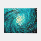 Turquoise Oceaanwervel Abstract Deurmat (Voorkant)