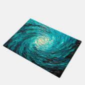 Turquoise Oceaanwervel Abstract Deurmat (Schuin)