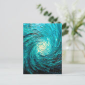 Turquoise Oceaanwervel Abstract Feestdagenkaart (Staand voorkant)