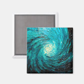 Turquoise Oceaanwervel Abstract Magneet (Voorkant / Achterkant)