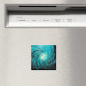 Turquoise Oceaanwervel Abstract Magneet (Insitu (Vaatwasser))
